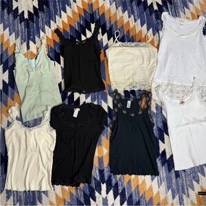 Vintage Y2K Small XS Med Tank Top Lot (8) Moda International DKNY Sundance VTG